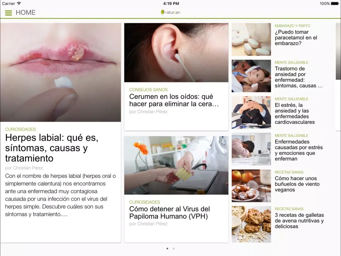 Screenshot di Natursan - Tu vida más sana y feliz iPad 