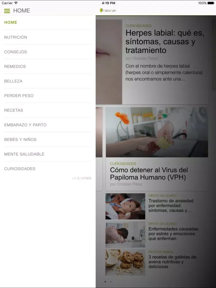 Screenshot di Natursan - Tu vida más sana y feliz iPad 