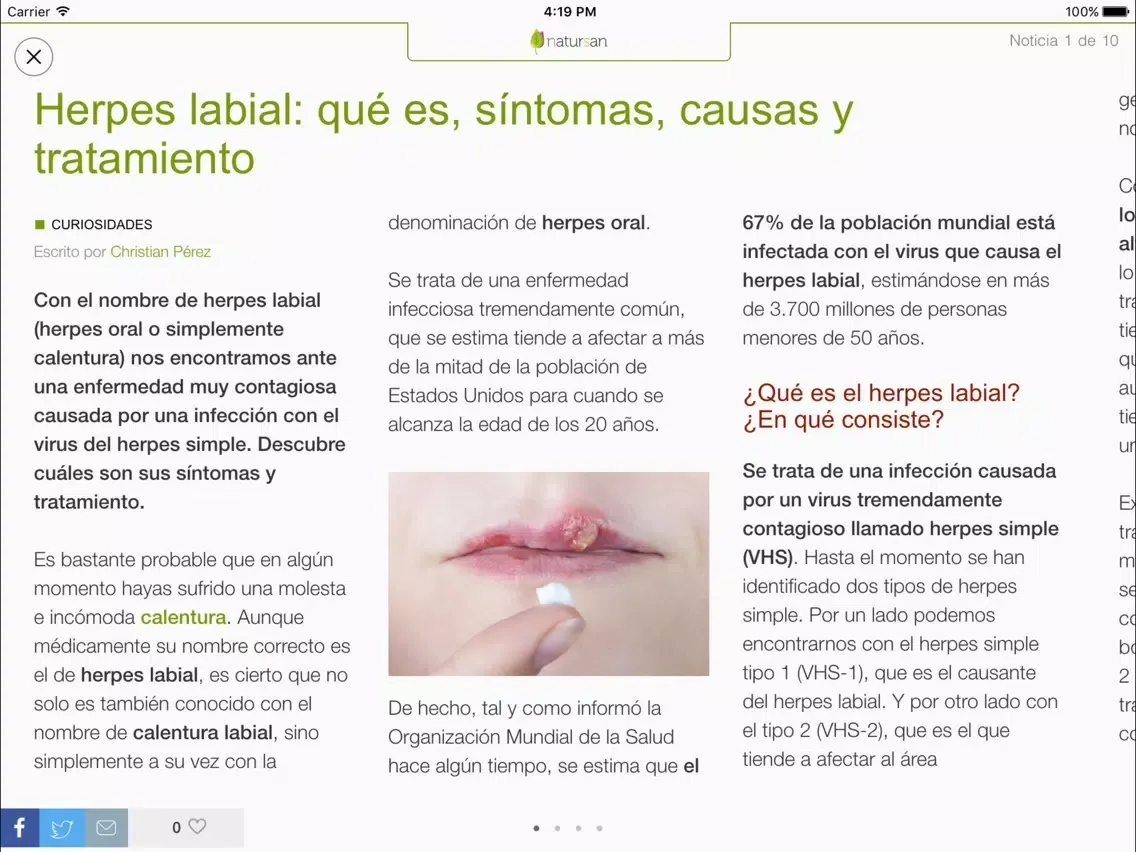 Screenshot di Natursan - Tu vida más sana y feliz iPad 