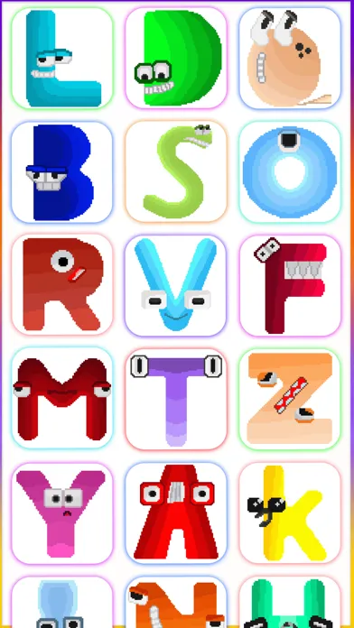 Capturas de pantalla de Alphabets Pixel Art No. Color