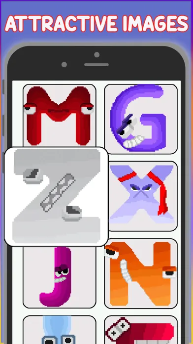 Capturas de pantalla de Alphabets Pixel Art No. Color