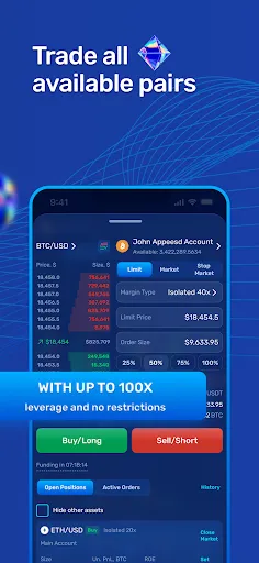 Screenshot di Margex – Up to 100x Leverage