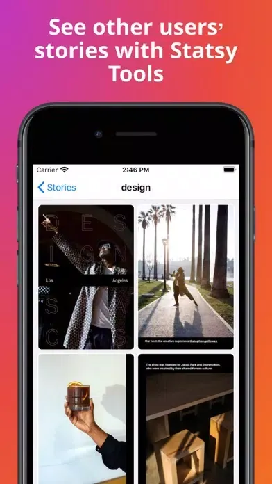 Capturas de tela do Statsy: Stalkers on Instagram
