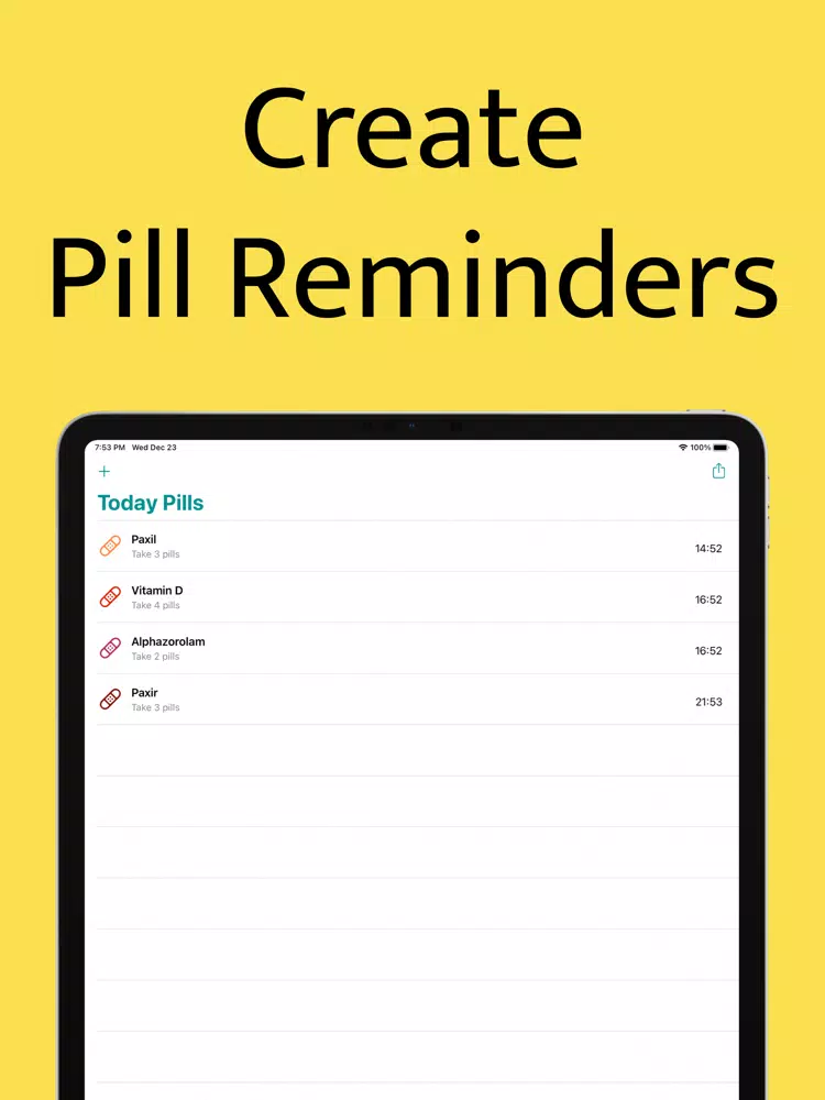 Pill Reminder & Tracker Alarm iPad  스크린샷