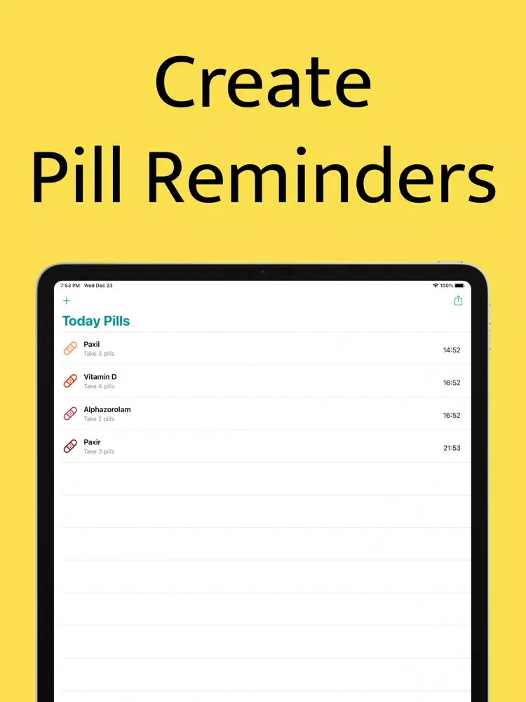 Ảnh chụp màn hình của Pill Reminder & Tracker Alarm iPad 