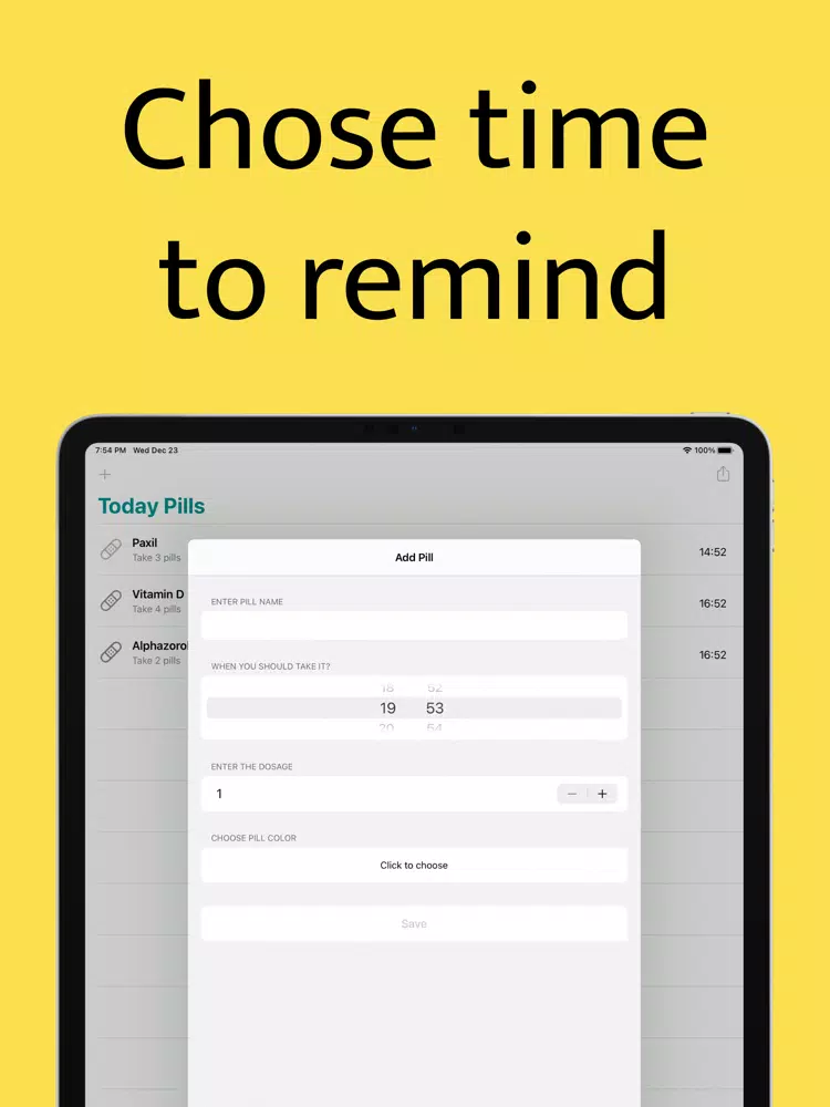 Pill Reminder & Tracker Alarm iPad  스크린샷