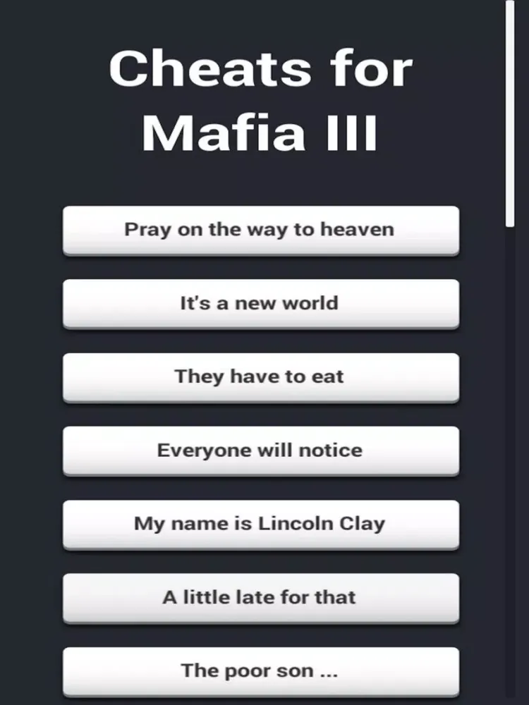 Cheats for Mafia III iPad 应用截图