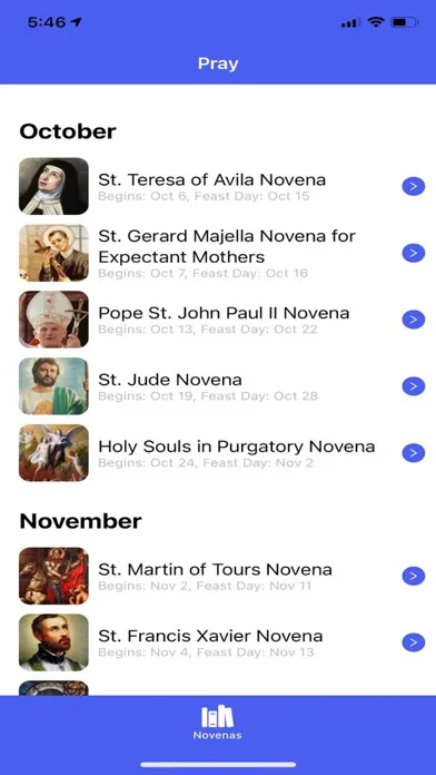 Capturas de pantalla de Pray Catholic Saints