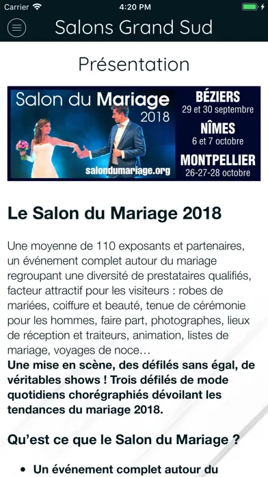 Screenshot di Salons du Mariage France