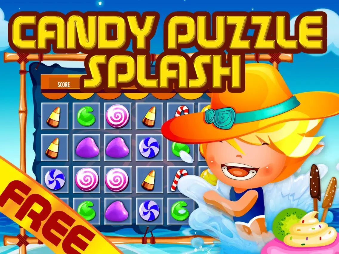Ảnh chụp màn hình của Candy Puzzle Splash - Cool Match-3 Candies Game For Kids iPad 
