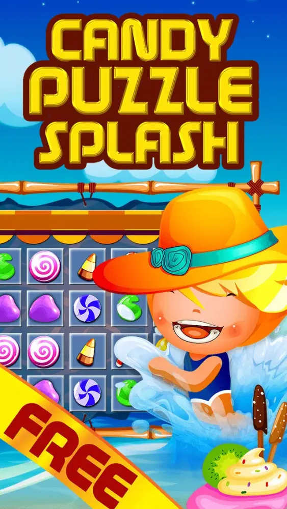 Ảnh chụp màn hình của Candy Puzzle Splash - Cool Match-3 Candies Game For Kids
