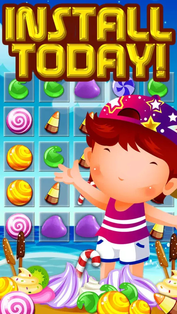 Ảnh chụp màn hình của Candy Puzzle Splash - Cool Match-3 Candies Game For Kids