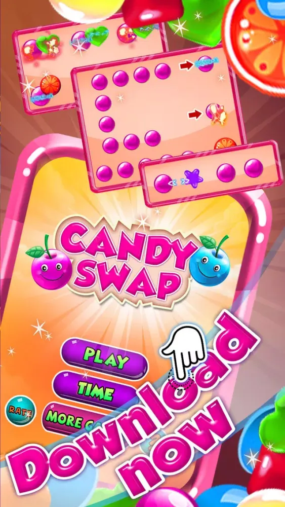 ภาพหน้าจอของ ``` A Candy Swap``` - fruit adventure mania in mystery match-3 game free