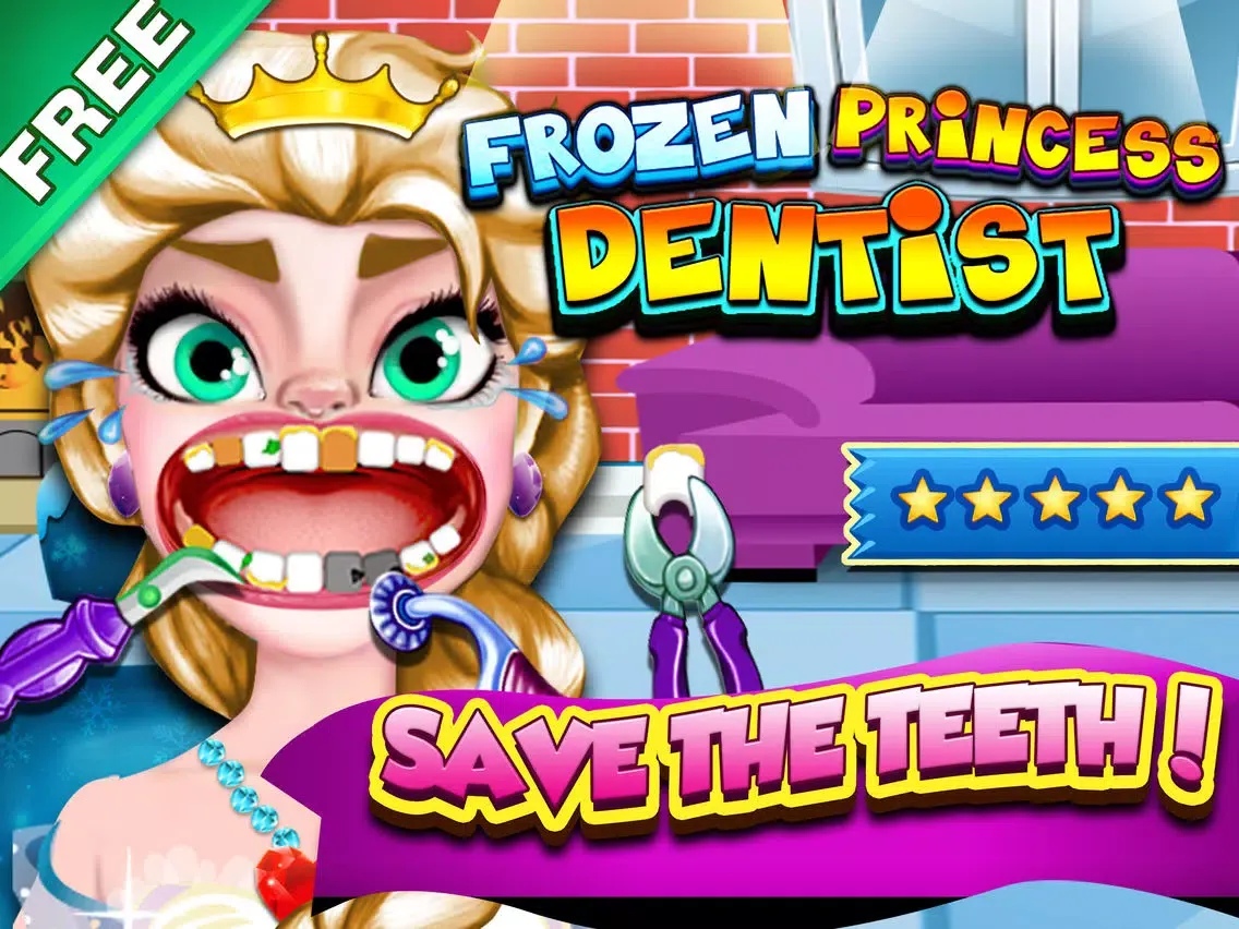 Frozen Princess Dentist Office - crazy baby doctor in little kids teeth mania iPad  Screenshots