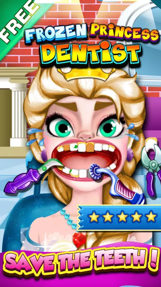 Frozen Princess Dentist Office - crazy baby doctor in little kids teeth mania Screenshots
