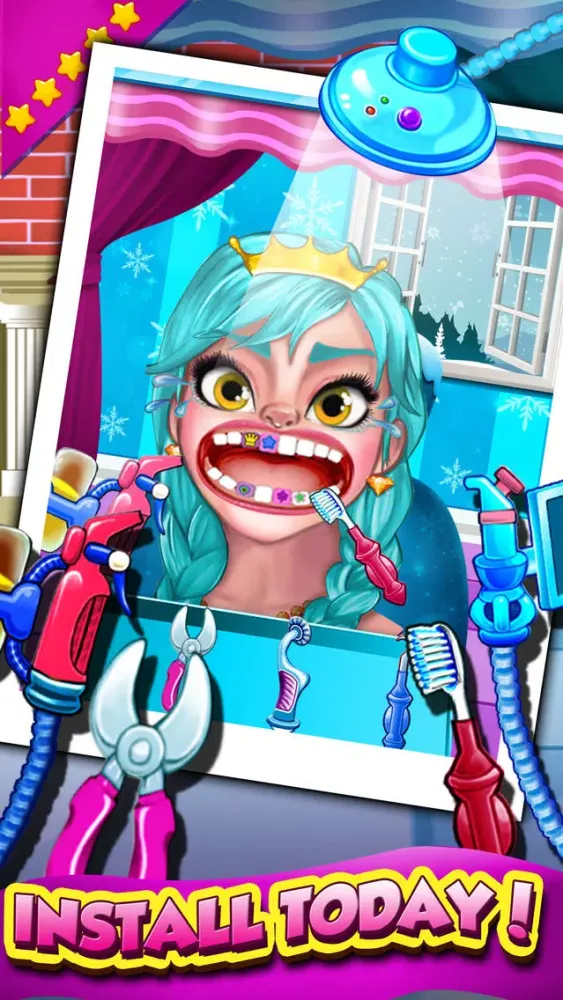 Frozen Princess Dentist Office - crazy baby doctor in little kids teeth mania Screenshots