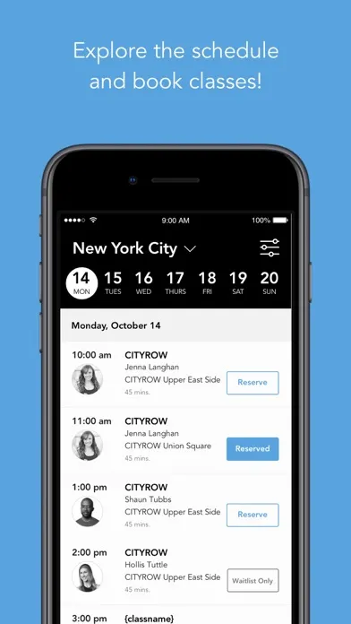 Capturas de pantalla de CITYROW Studios: group fitness