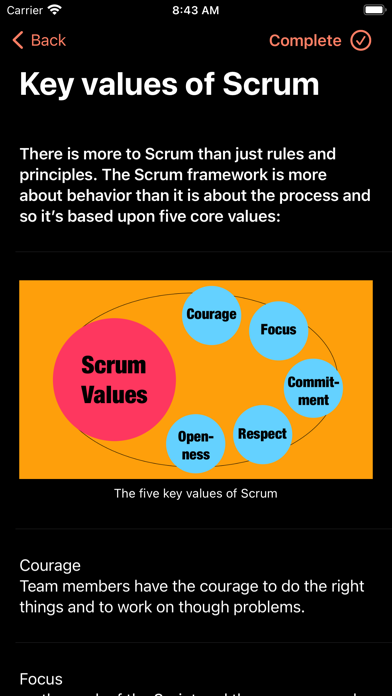 Capturas de tela do Scrum Pocket Training