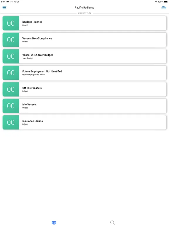 Tangkapan skrin Pacific Radiance LiveFleet iPad 