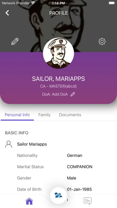 Ảnh chụp màn hình của Seafarer Portal Hellespont
