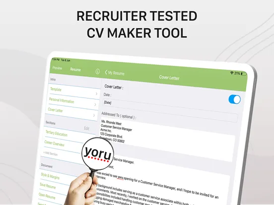 صور Resume Builder · CV Maker iPad 