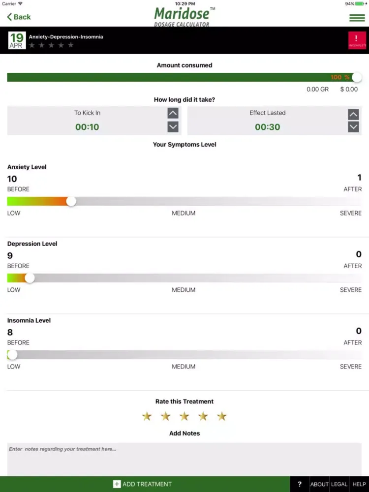 Zrzuty ekranu Maridose Marijuana Dosage Calculator iPad 