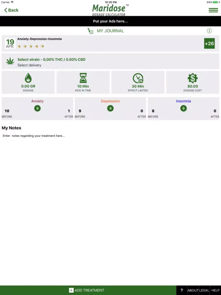 Zrzuty ekranu Maridose Marijuana Dosage Calculator iPad 