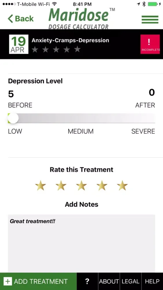 Zrzuty ekranu Maridose Marijuana Dosage Calculator