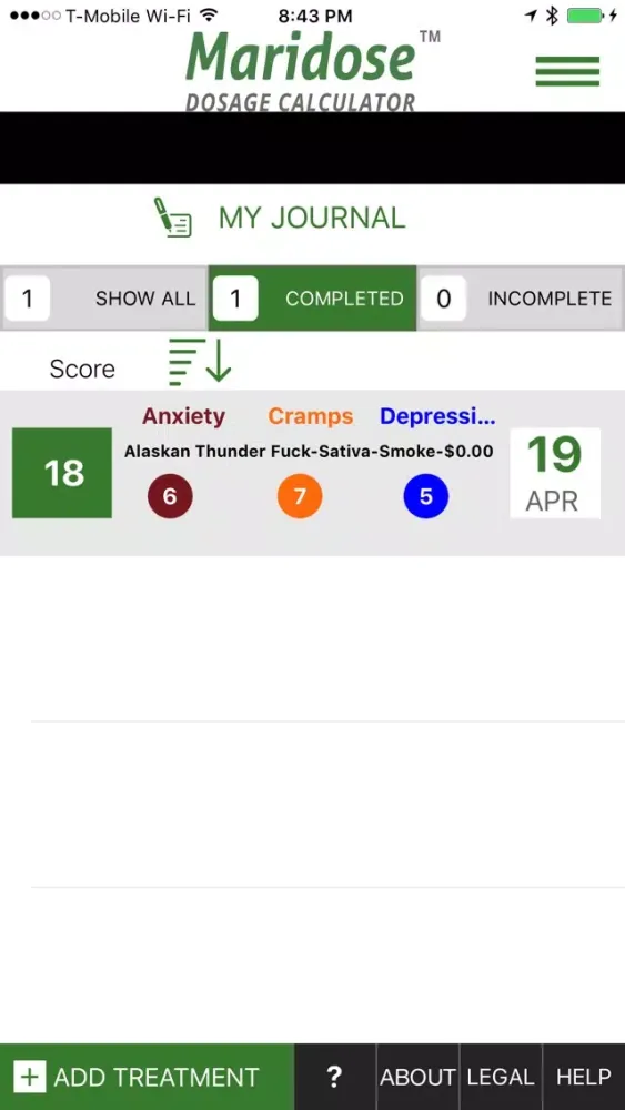 Zrzuty ekranu Maridose Marijuana Dosage Calculator