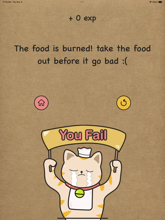 Tangkapan skrin Cat Cooking Food iPad 