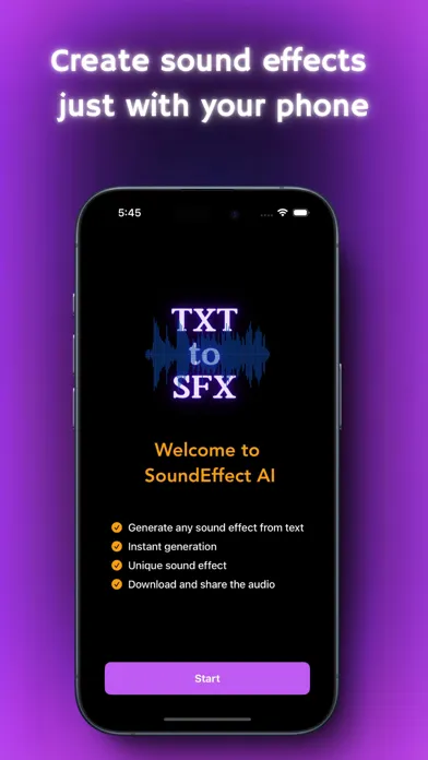 Captures d'écran de Sound Effects AI - Text to SFX