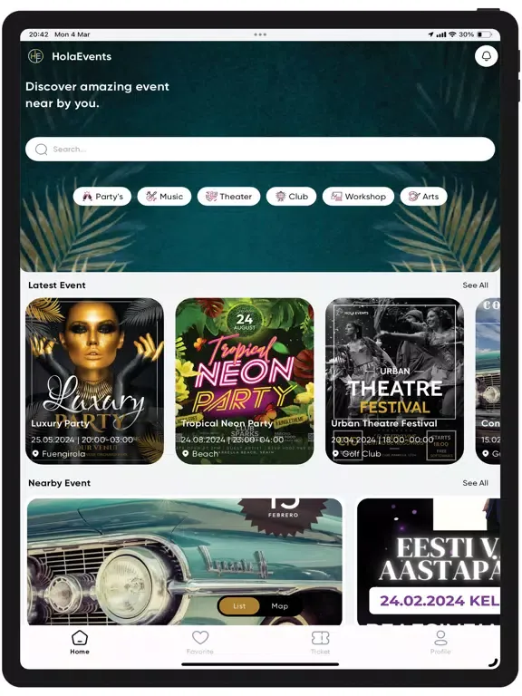HolaEvents - Events Near You iPad  スクリーンショット
