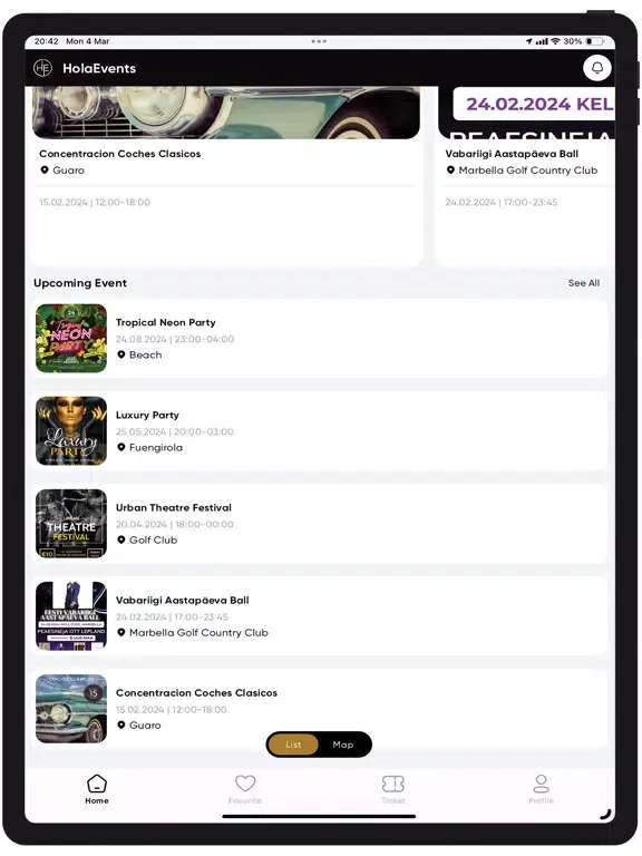 HolaEvents - Events Near You iPad  スクリーンショット