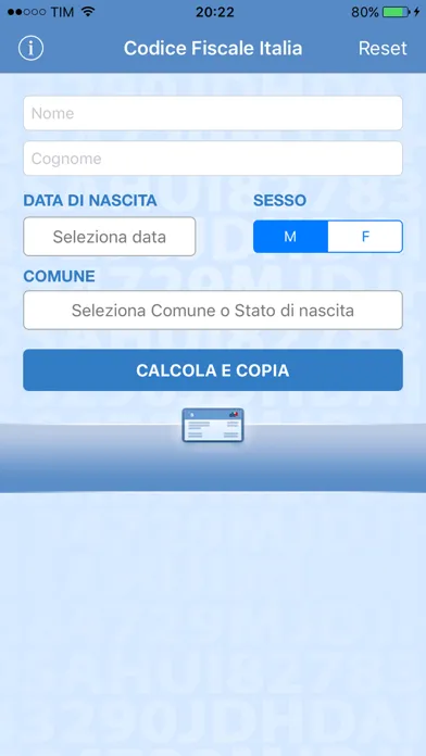 Captures d'écran de Codice Fiscale Italia