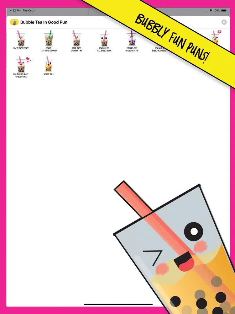 In Good Pun Bubble Tea iPad  سکرین شاٹس