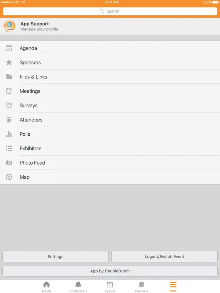 Tangkapan skrin AT&T TravelHQ iPad 