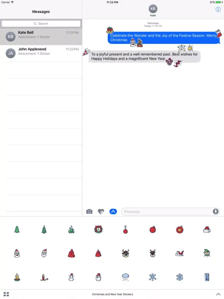 صور Christmas and New Year iMessage Stickers iPad 
