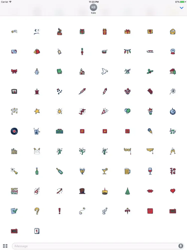 صور Christmas and New Year iMessage Stickers iPad 