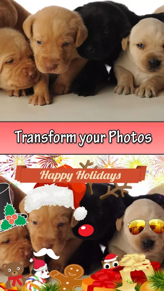 Christmas and New Years picture booth app স্ক্রিনশট