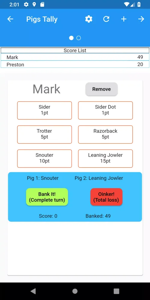 Tangkapan skrin Pigs Tally