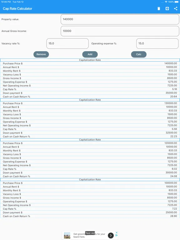 Скриншоты Easy Cap Rate Calculator iPad 