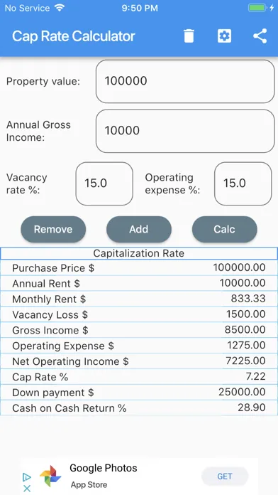 Скриншоты Easy Cap Rate Calculator