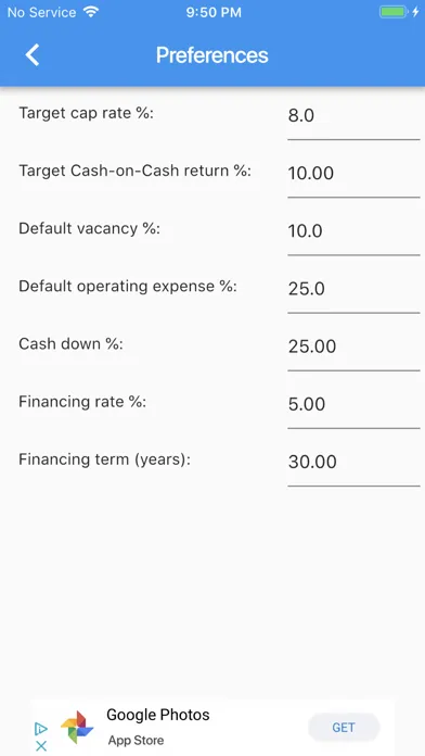 Скриншоты Easy Cap Rate Calculator