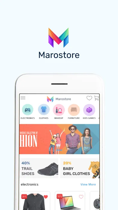 Capturas de tela do Marostore