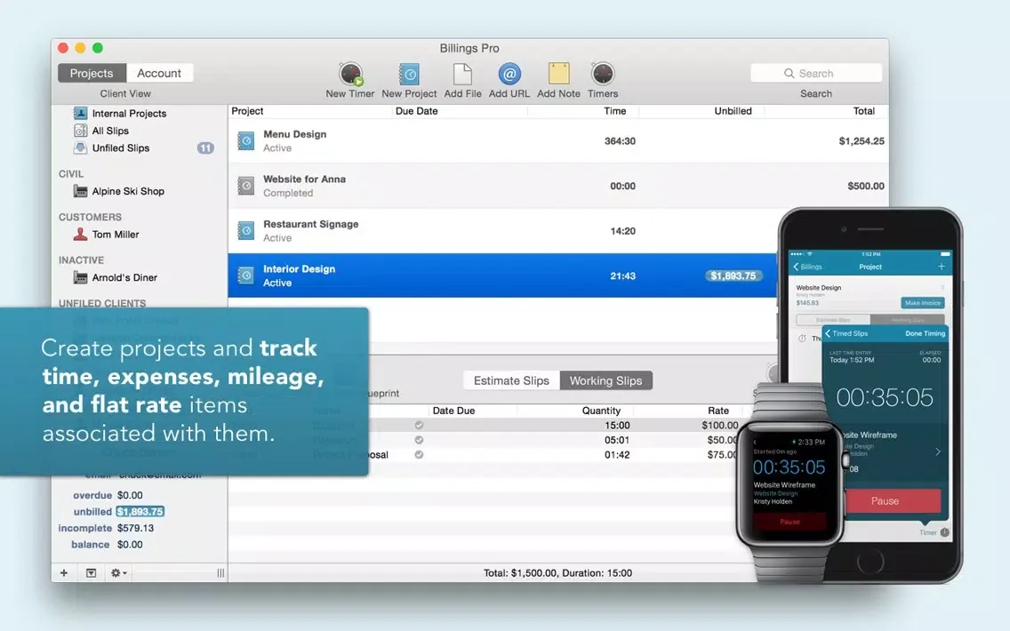 Screenshot di Billings Pro