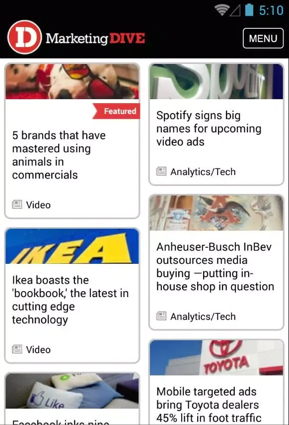 Screenshot di Marketing Dive