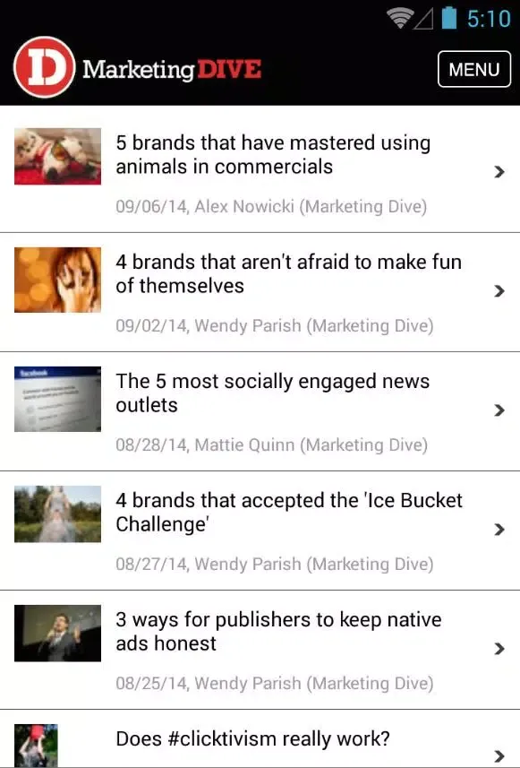 Screenshot di Marketing Dive