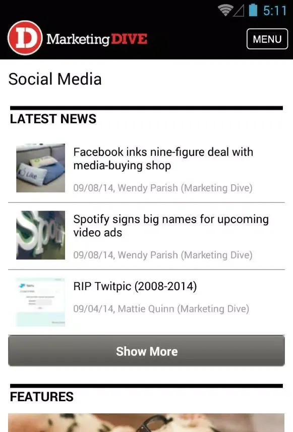 Screenshot di Marketing Dive