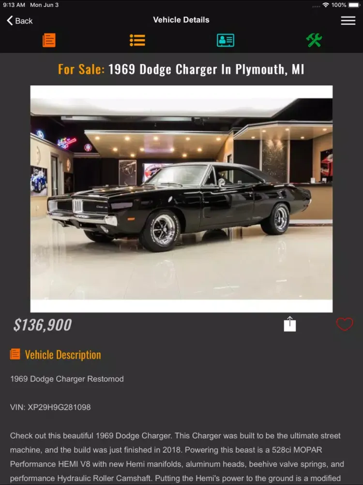 Capturas de pantalla de ClassicCars.com Marketplace iPad 