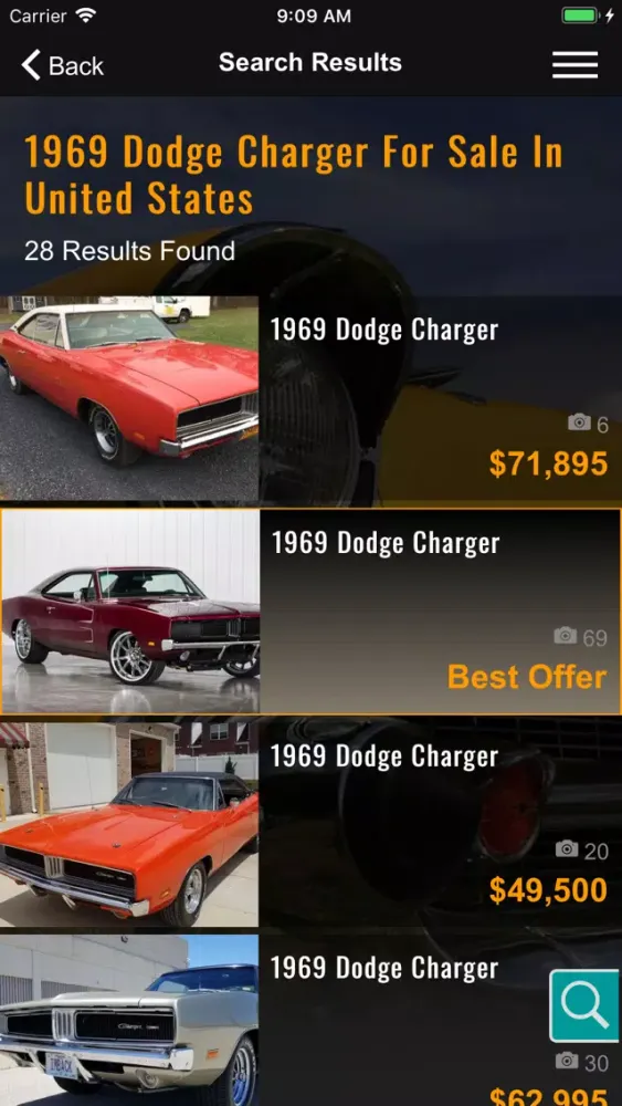 Capturas de pantalla de ClassicCars.com Marketplace
